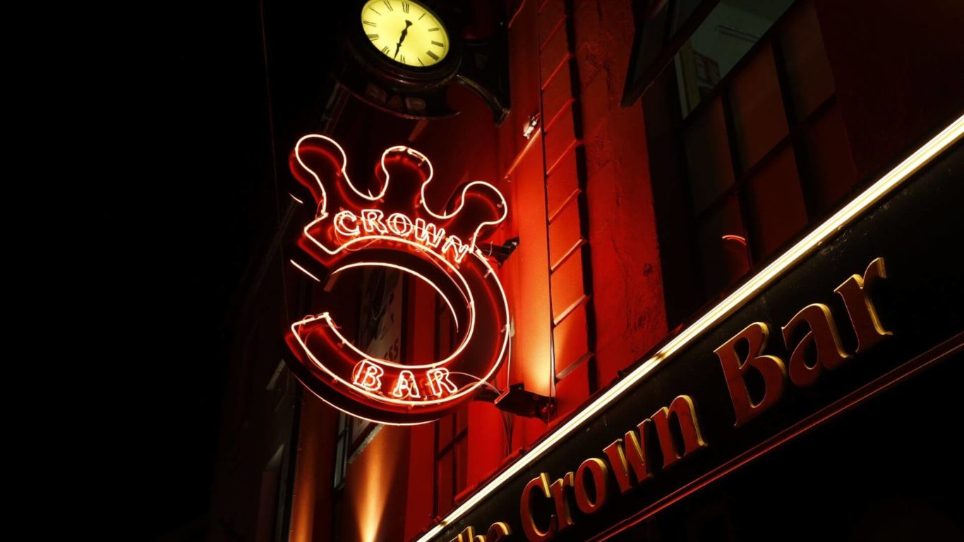 Crown Front Bar at Night