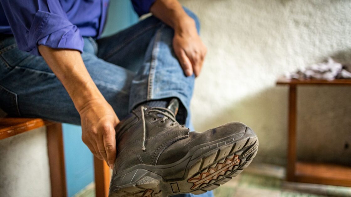 construction worker and boots