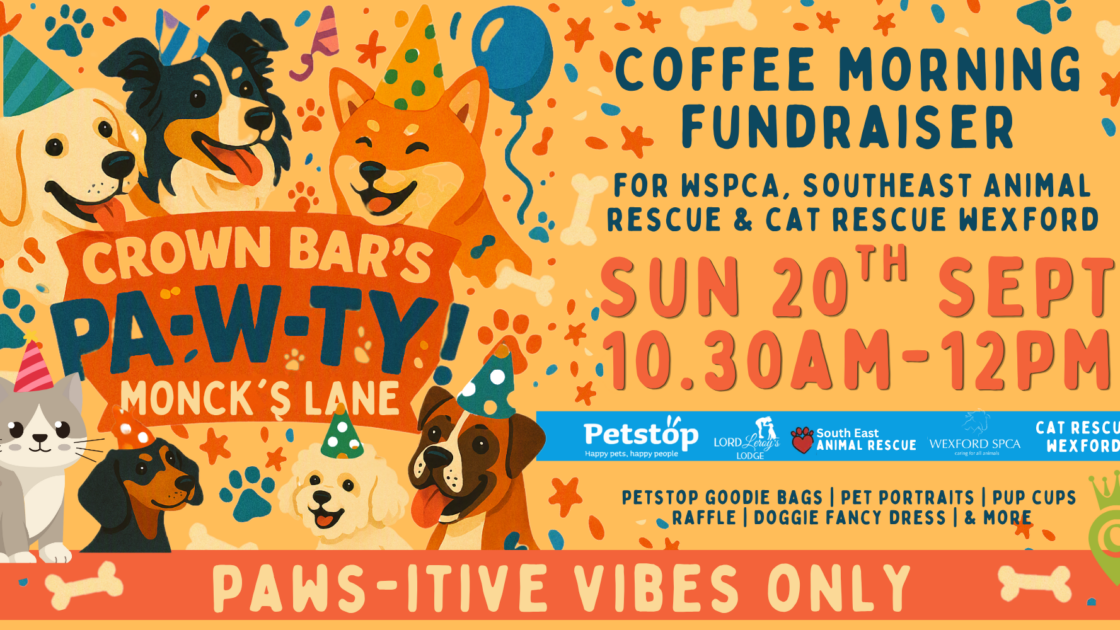 Crown Bar Coffee Morning Fundraiser (WSPCA, SEAR, CRW) WEB BANNER
